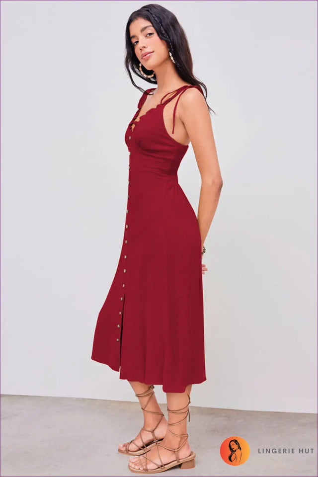 A Line Dress with Ruffle Trim - Soft Focus Charm