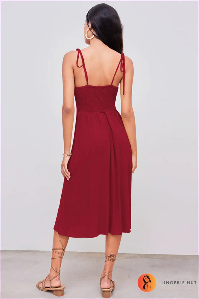 A Line Dress with Ruffle Trim - Soft Focus Charm