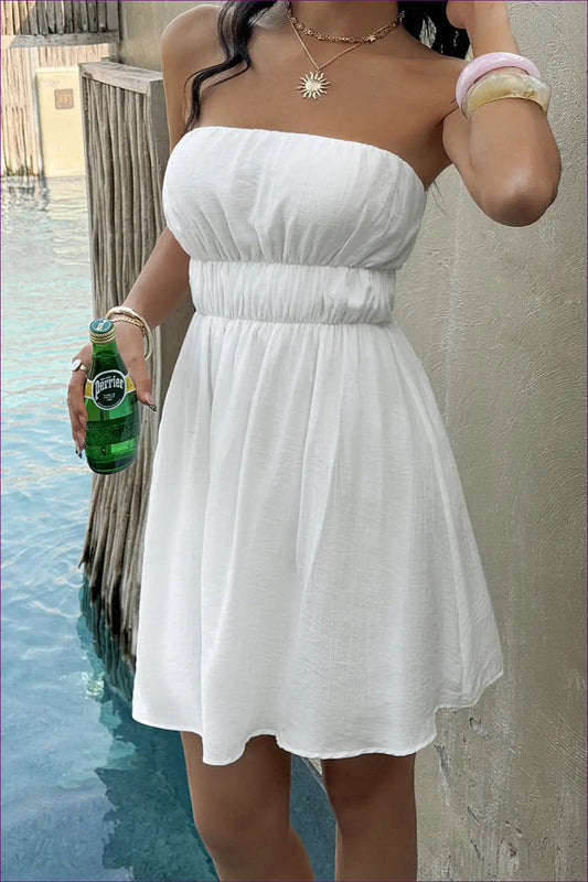 A Line Dress with Signature Waist Detail - Easy Elegance - Casual • Cotton • Dresses - Lingerie Hut