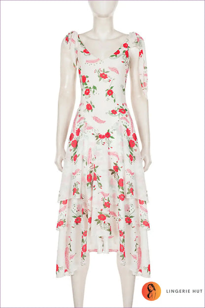 A Line Dress with Signature Waist Detail - Effortless Grace - s / Multi - Casual • Cotton • Dresses - Lingerie Hut