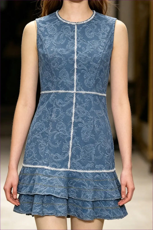 A Line Dress with Signature Waist Detail - Soft Focus Charm - Casual • Cotton • Dresses - Lingerie Hut