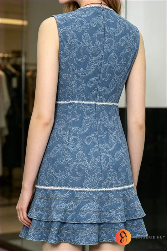 A Line Dress with Signature Waist Detail - Soft Focus Charm - Casual • Cotton • Dresses - Lingerie Hut