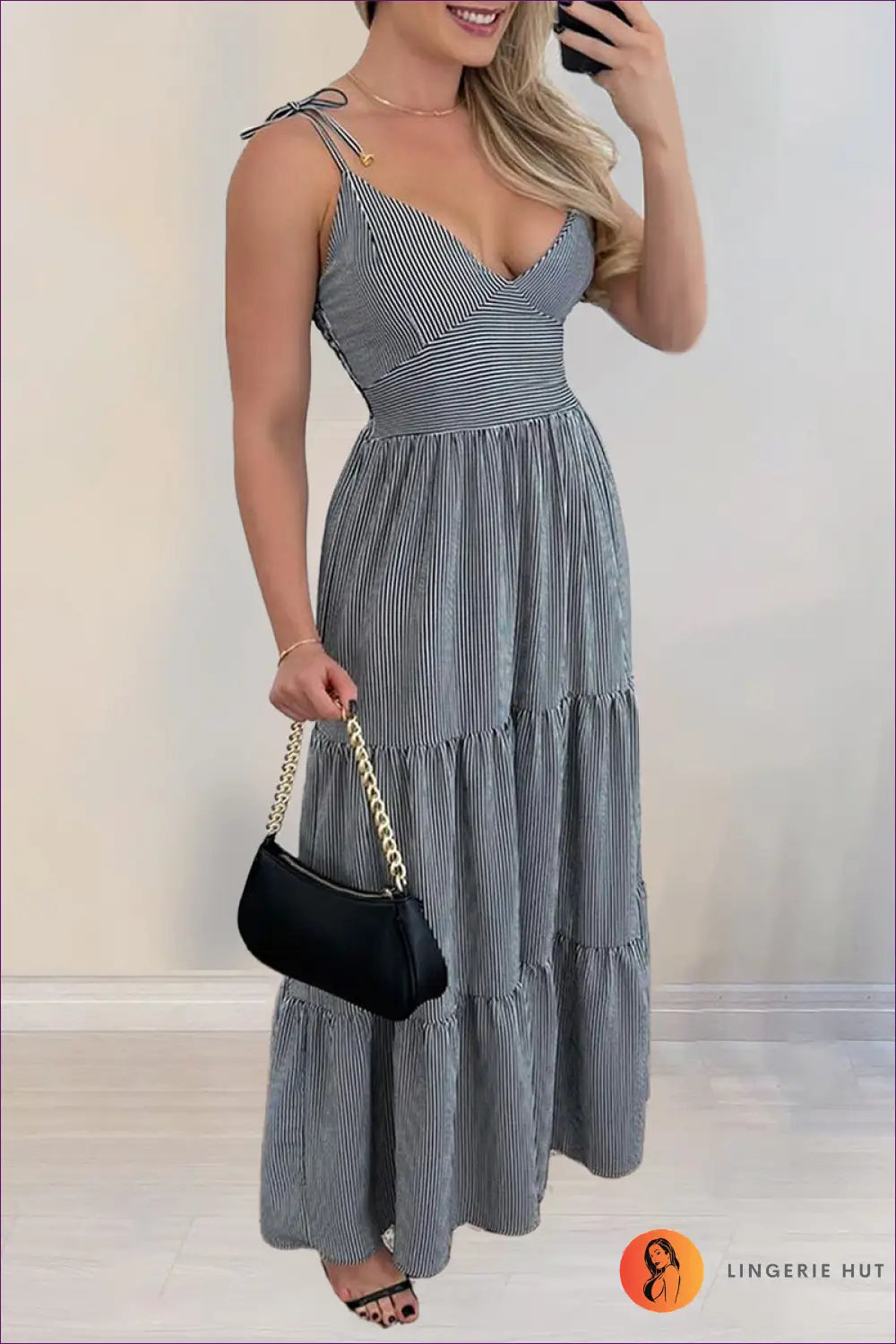 A Line Dress with Smocked Bodice - Quiet Confidence - s / Black - Casual • Cotton • Dresses - Lingerie Hut