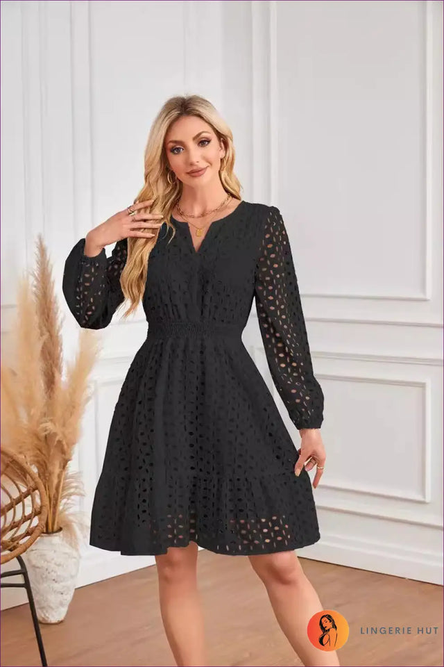 A Line Dress with Smocked Bodice - Sunlit Ease