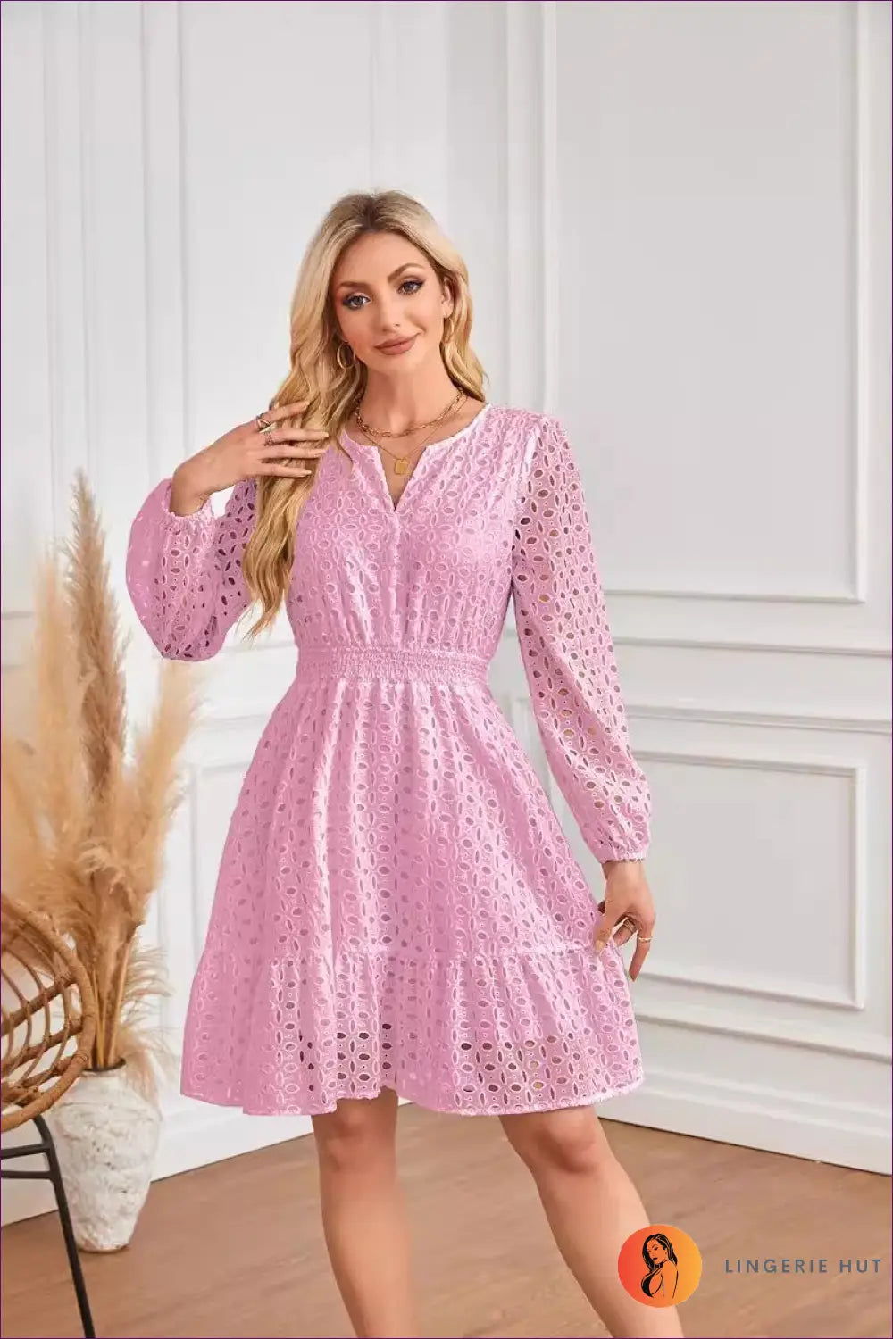 A Line Dress with Smocked Bodice - Sunlit Ease - Casual • Cotton • Dresses - Lingerie Hut