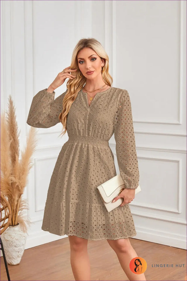 A Line Dress with Smocked Bodice - Sunlit Ease