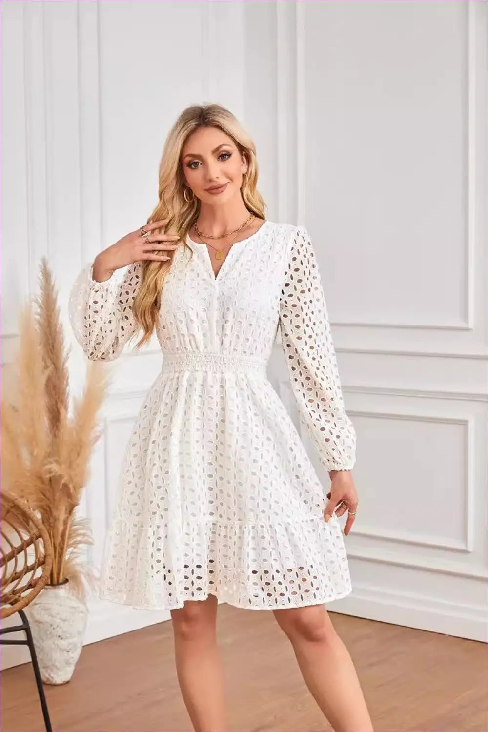 A Line Dress with Smocked Bodice - Sunlit Ease - Casual • Cotton • Dresses - Lingerie Hut