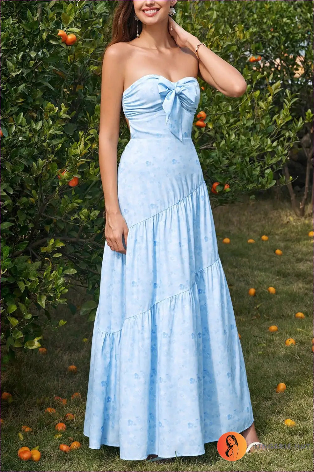 A Line Dress with Tie Waist Detail - Daylight Romance - Backless • Casual • Cotton • Lingerie Hut