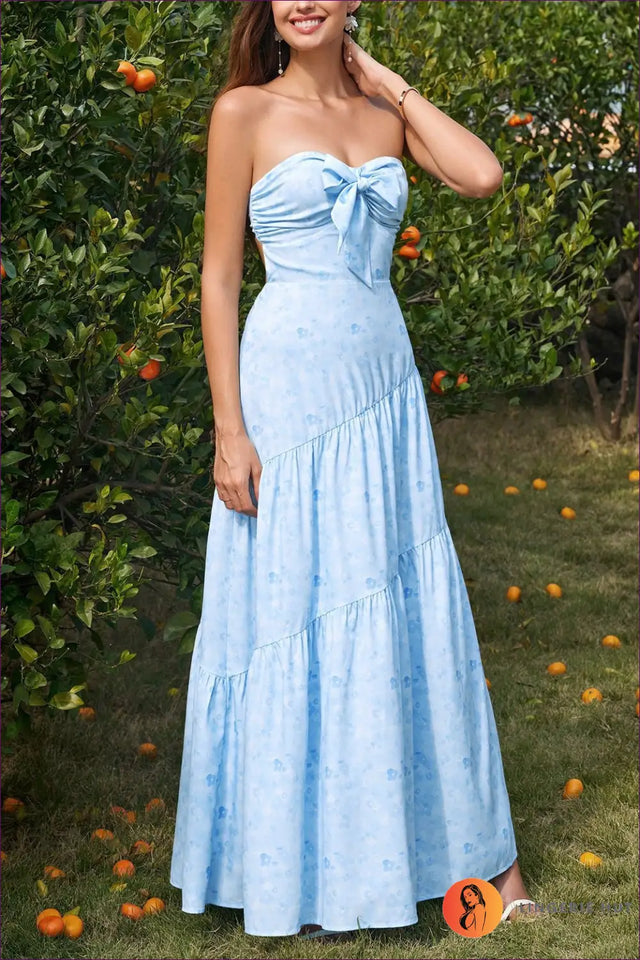 A Line Dress with Tie Waist Detail - Daylight Romance