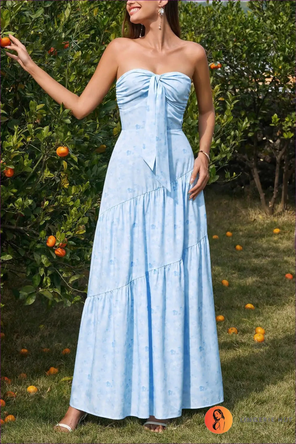 A Line Dress with Tie Waist Detail - Daylight Romance - Backless • Casual • Cotton • Lingerie Hut