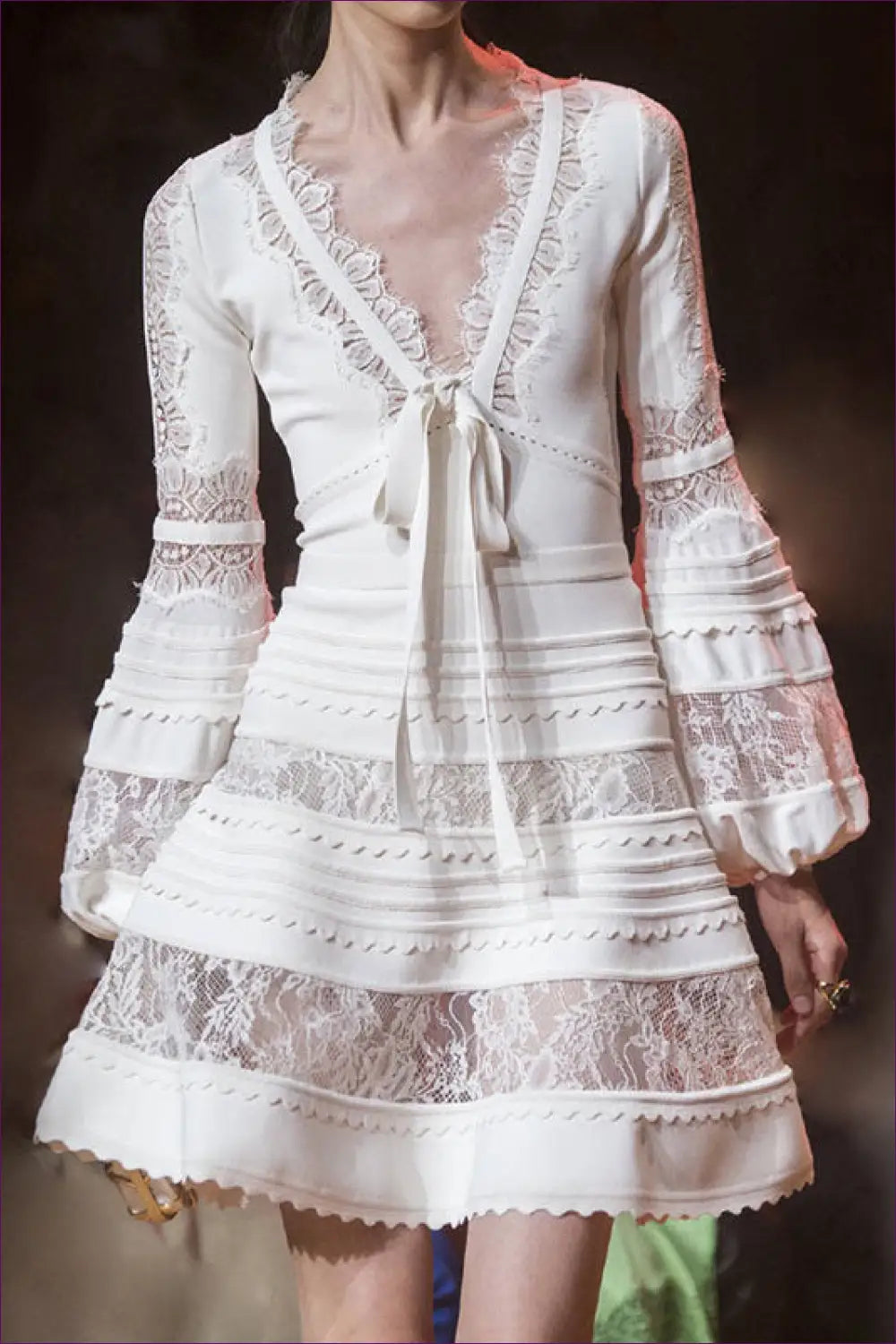 A Line Dress with Tie Waist Detail - Quiet Confidence - Casual • Cotton • Dresses - Lingerie Hut