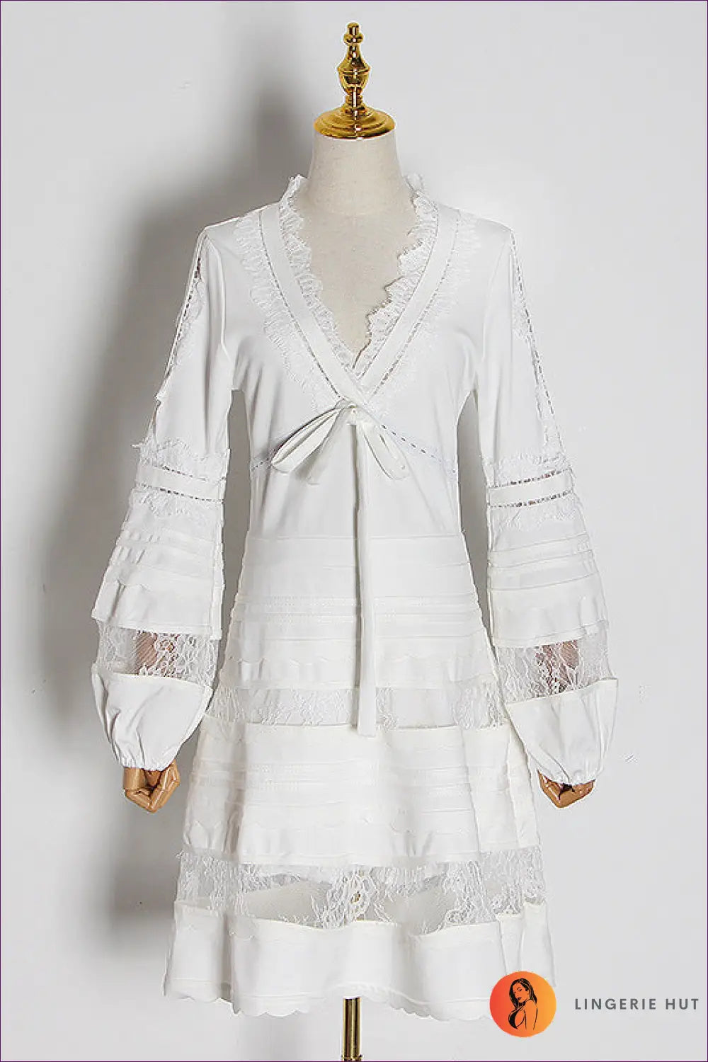 A Line Dress with Tie Waist Detail - Quiet Confidence - Casual • Cotton • Dresses - Lingerie Hut
