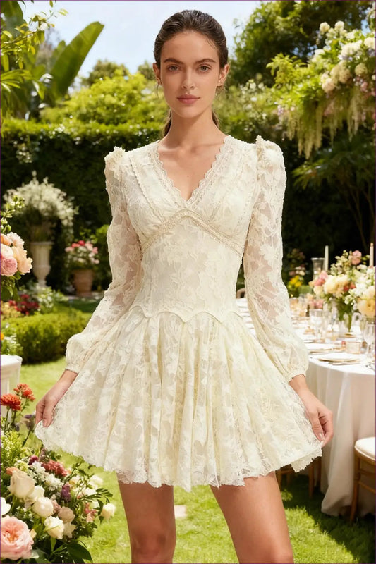 A-line Lace Mini Dress - Understated Garden Glamour - Dresses - Lingerie Hut - Autumn • Bridal • Floral