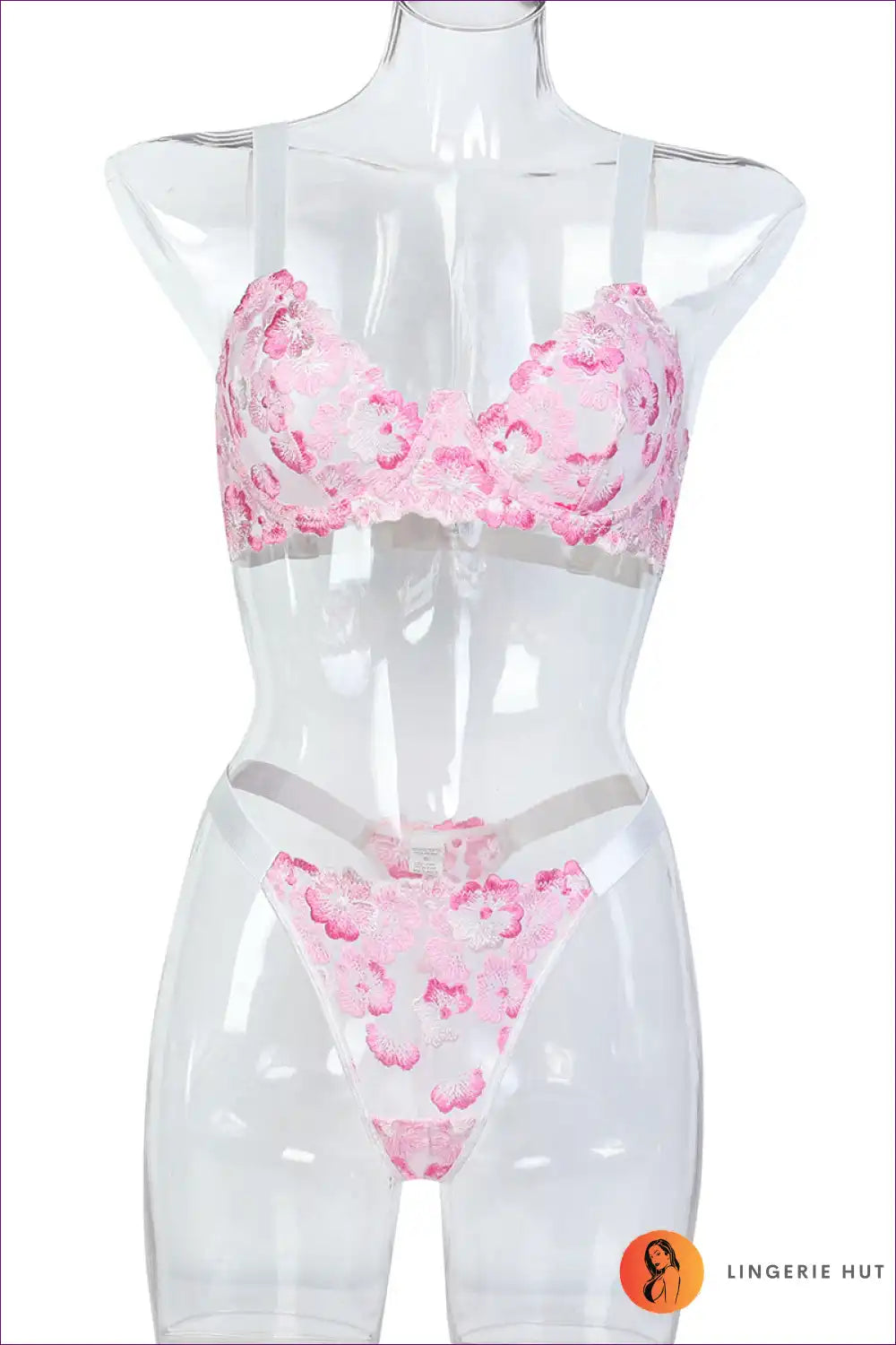 Lingerie Set with Floral Embroidery - Garden Romance for All Season, Boudoir, Bra Set, Everyday,