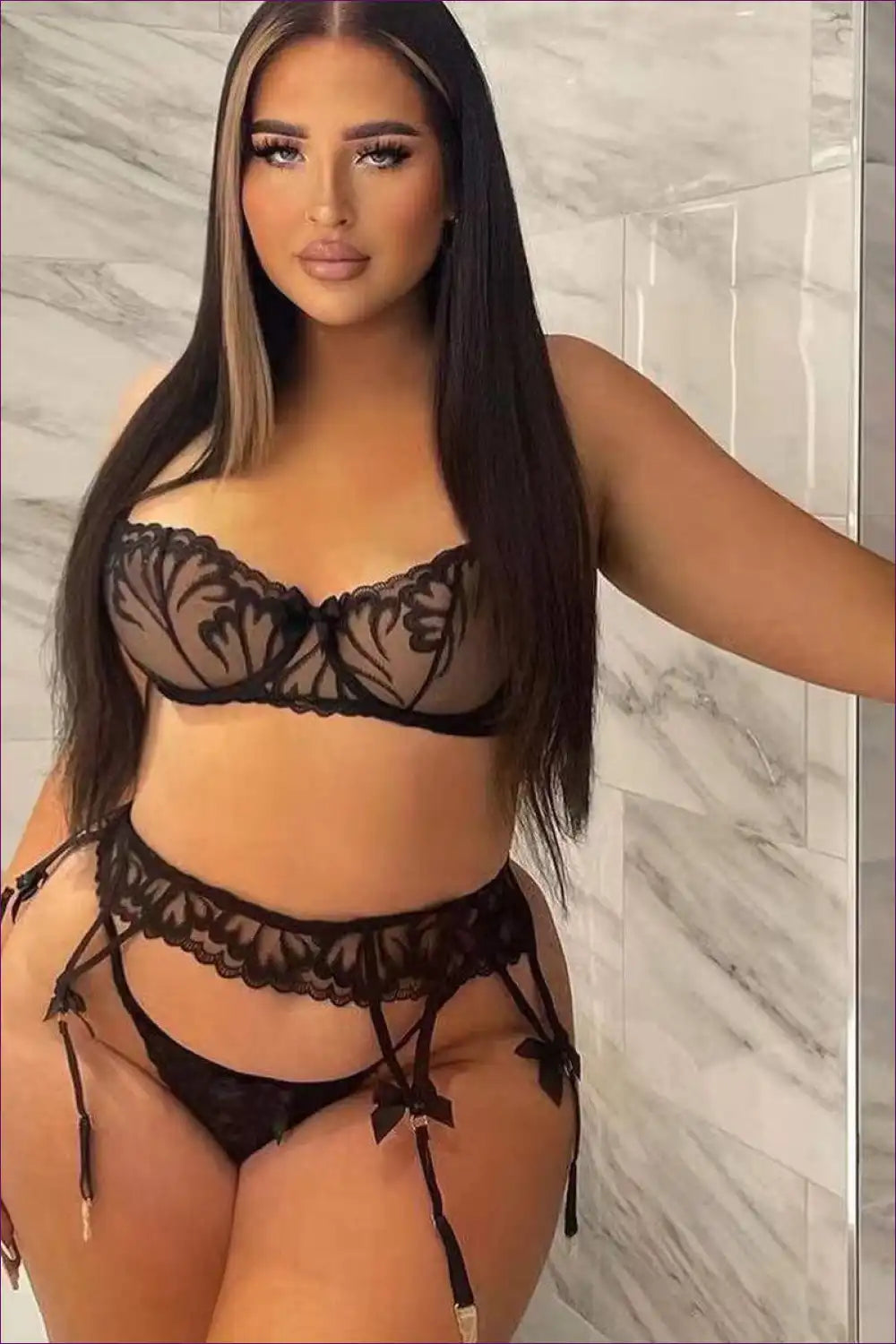 Lingerie Set with Garter Straps - Bold Evening Statement for Boudoir, Bra Set, Date Night, Evening Wear,