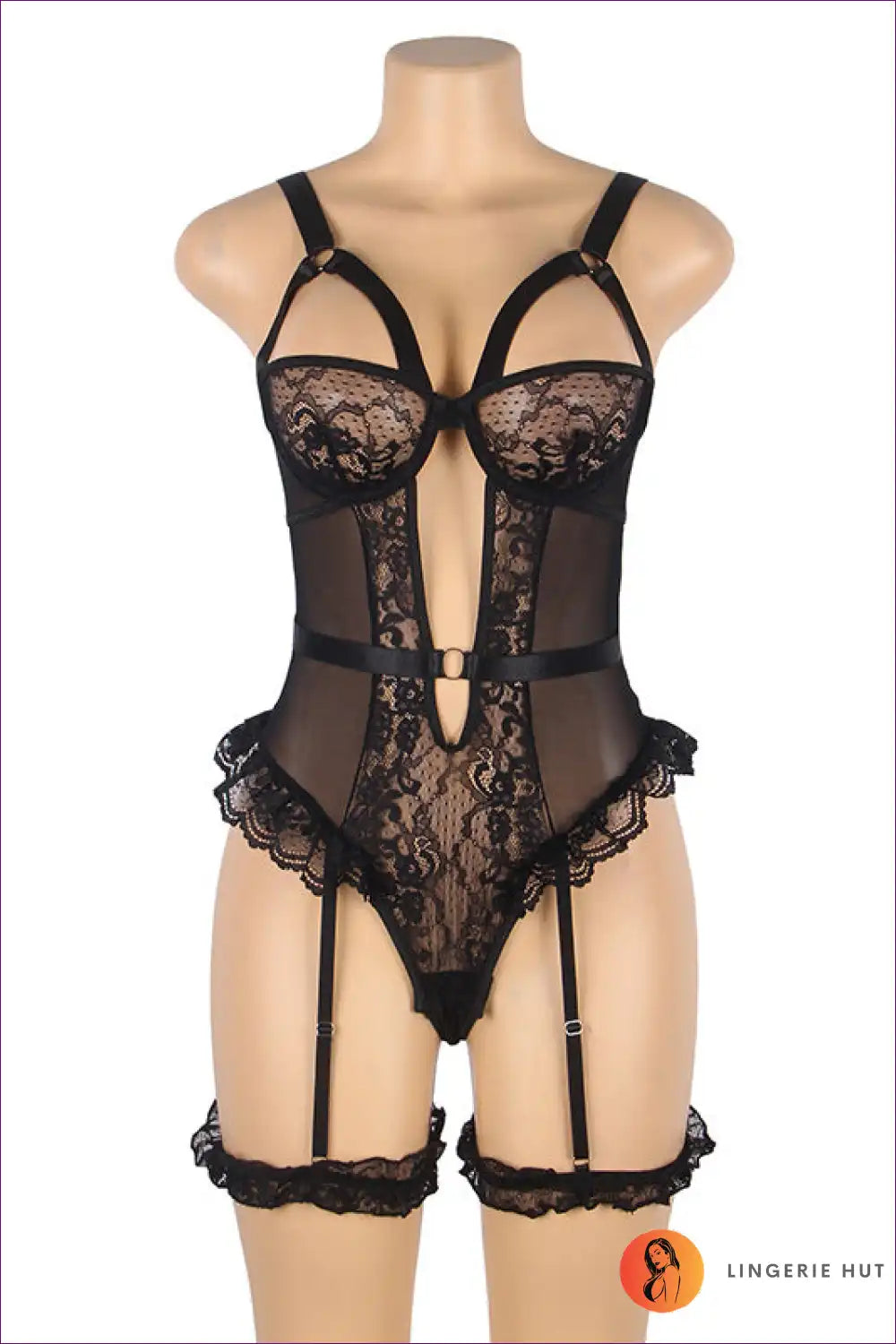 Lingerie Set with Lace Cups - Romantic Evenings for All Season, Boudoir, Bra Set, Cutout, Everyday