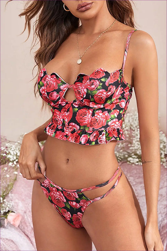 Lingerie Set with Open Design Detail - Midnight Charm - Onlyone