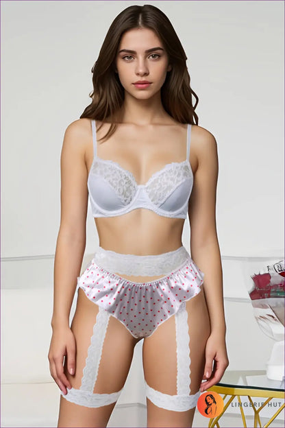 Lingerie Skirt Set with Garter Strap Detail - Bold Confidence - s / Multi - Bras & Panty Sets - just in • Lace • Sexy