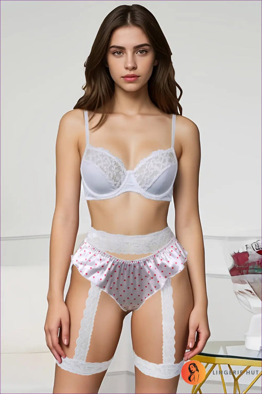 Lingerie Skirt Set with Garter Strap Detail - Bold Confidence - s / Multi - Bras & Panty Sets - just in • Lace • Sexy