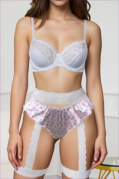 Lingerie Skirt Set with Garter Strap Detail - Bold Confidence - Bras & Panty Sets - just in • Lace • Sexy - Onlyone