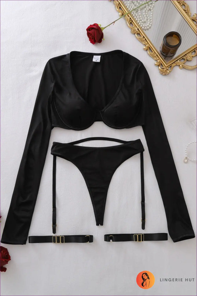 Lingerie Set with Garter Strap Detail - Bold Confidence
