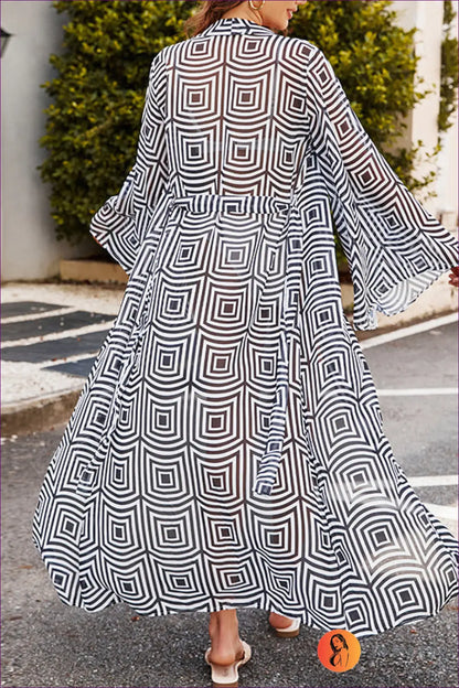 Maxi Chiffon Cover Up - Effortless Holiday Layer - one Size / Positioning Printing - Lingerie Hut - Beachwear • Boho