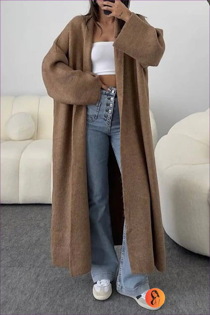 Long Cardigan with Open Front - Effortless Layers for All Season, Autumn, Casual, Everyday,