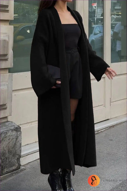 Long Cardigan with Open Front - Effortless Layers for All Season, Autumn, Casual, Everyday,