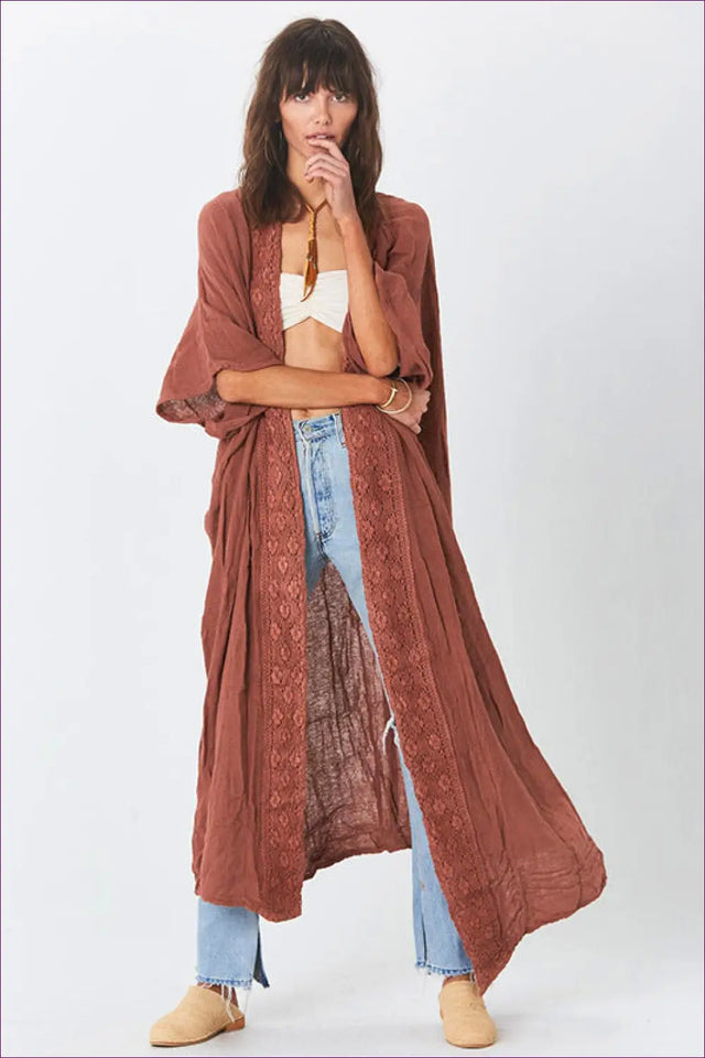 Long Cover-Up with Embroidered Front - Slow Afternoons