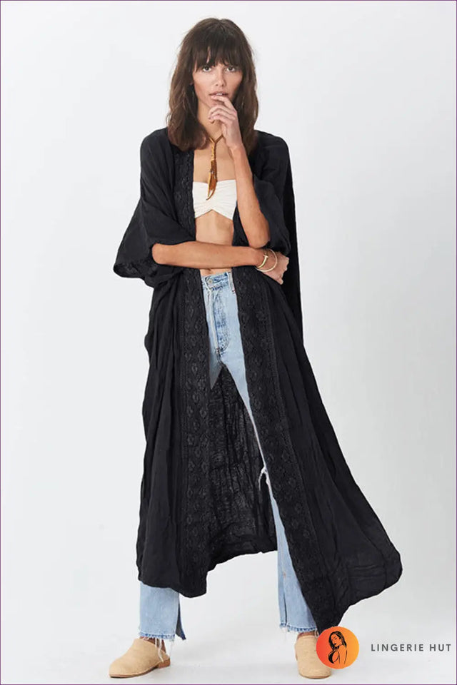 Long Cover-Up with Embroidered Front - Slow Afternoons