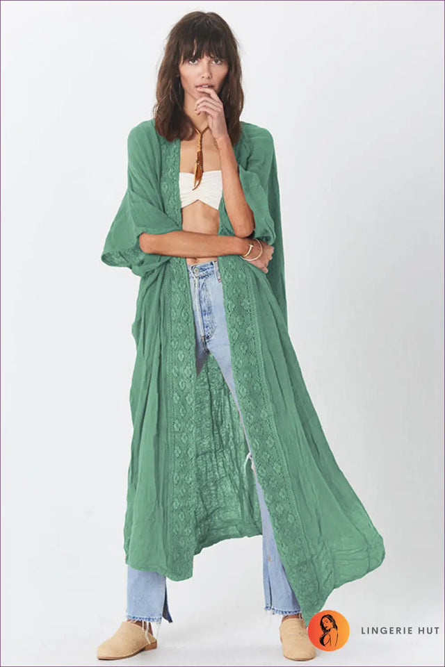 Long Cover-Up with Embroidered Front - Slow Afternoons