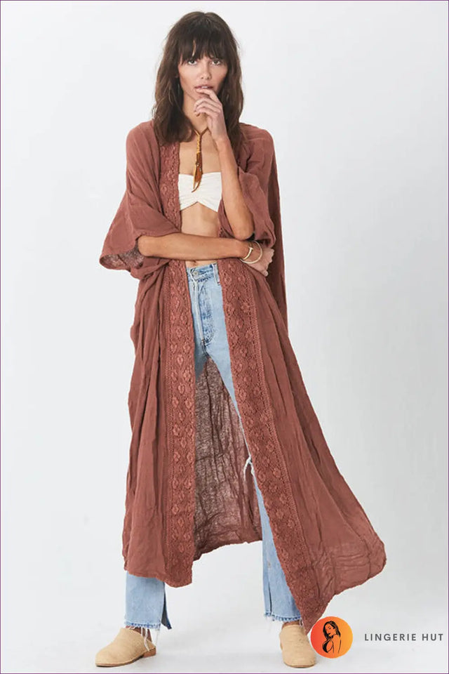 Long Cover-Up with Embroidered Front - Slow Afternoons