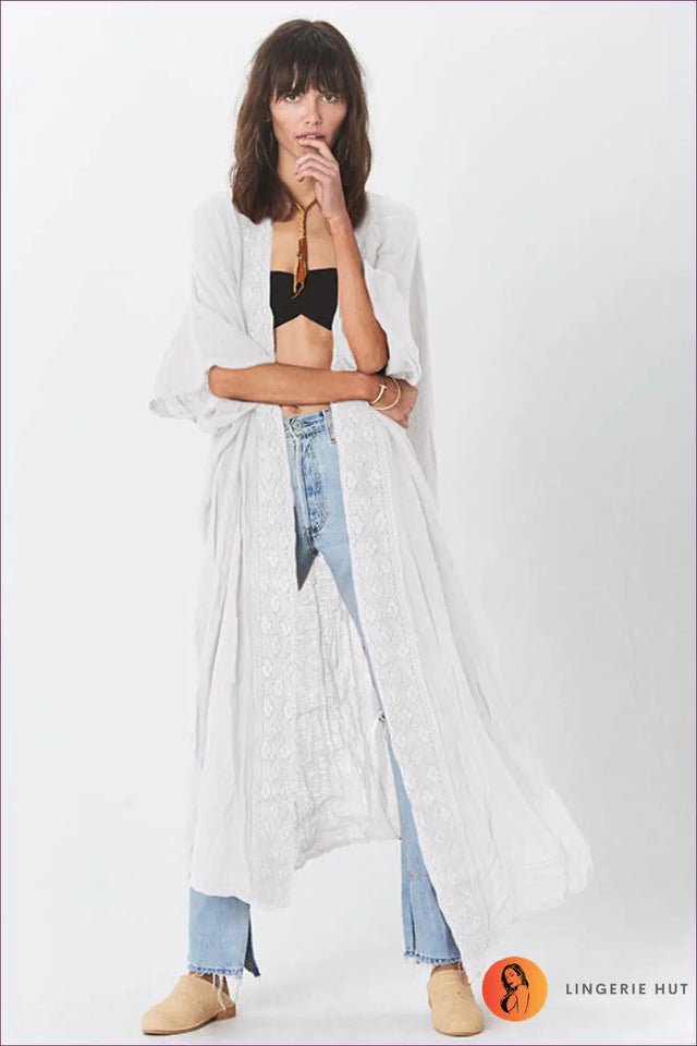 Long Cover-Up with Embroidered Front - Slow Afternoons
