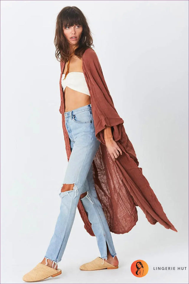 Long Cover-Up with Embroidered Front - Slow Afternoons