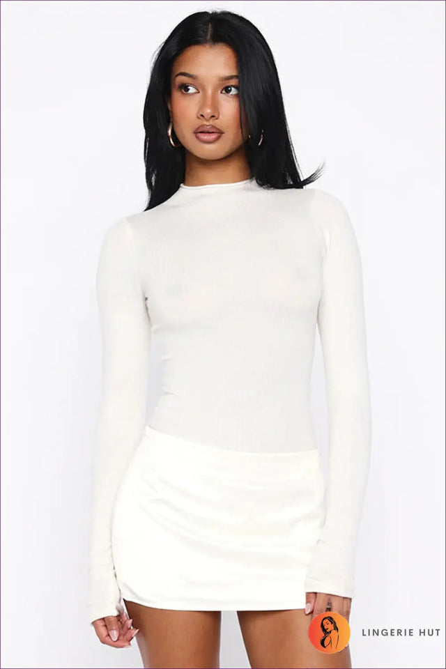 Long Sleeve Satin Skirt Mini Dress