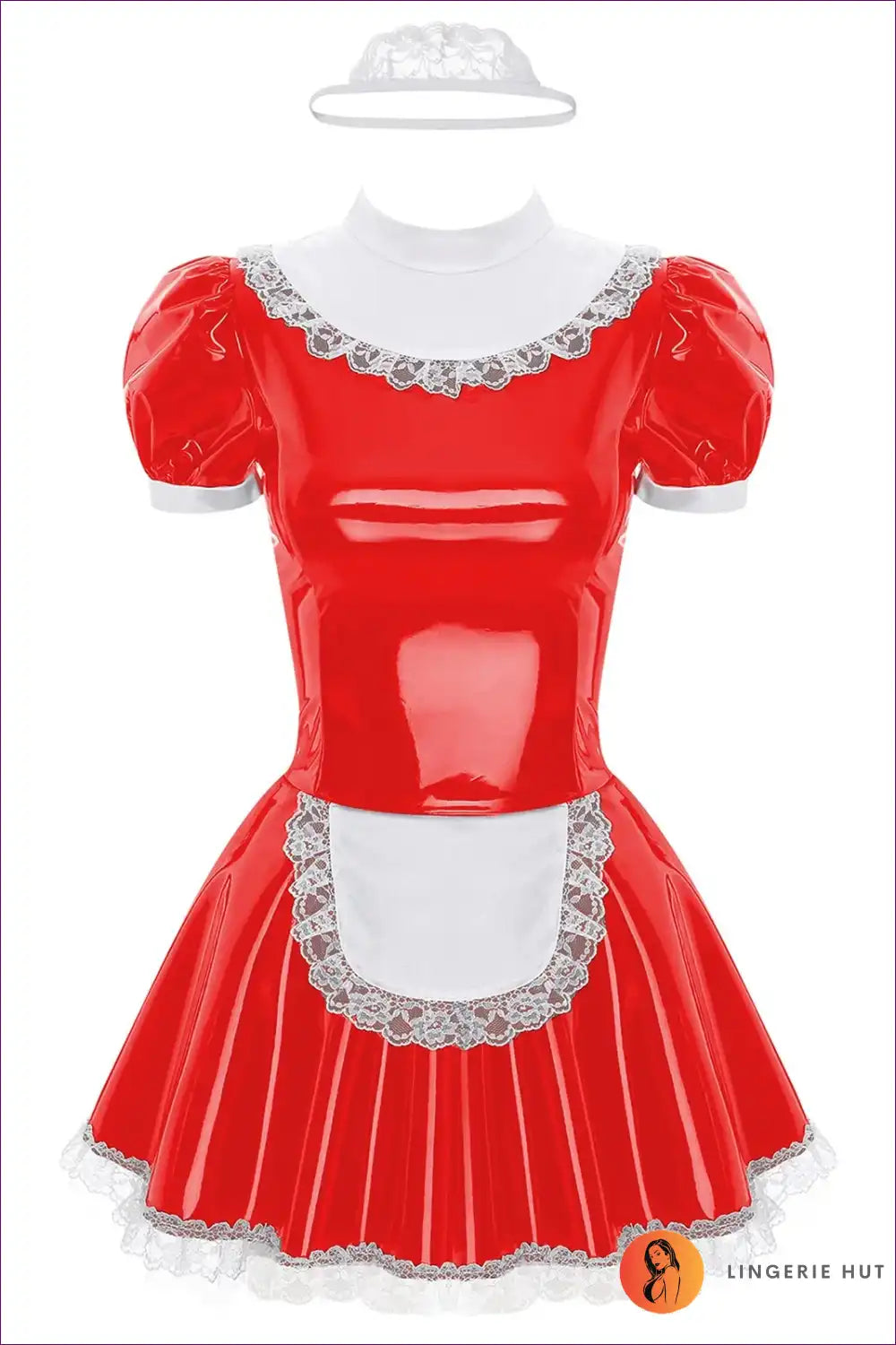 Long Sleeve Maid Costume with Lace-up Front - Cosplay Confidence for Boudoir, Clubwear, Costume, Evening