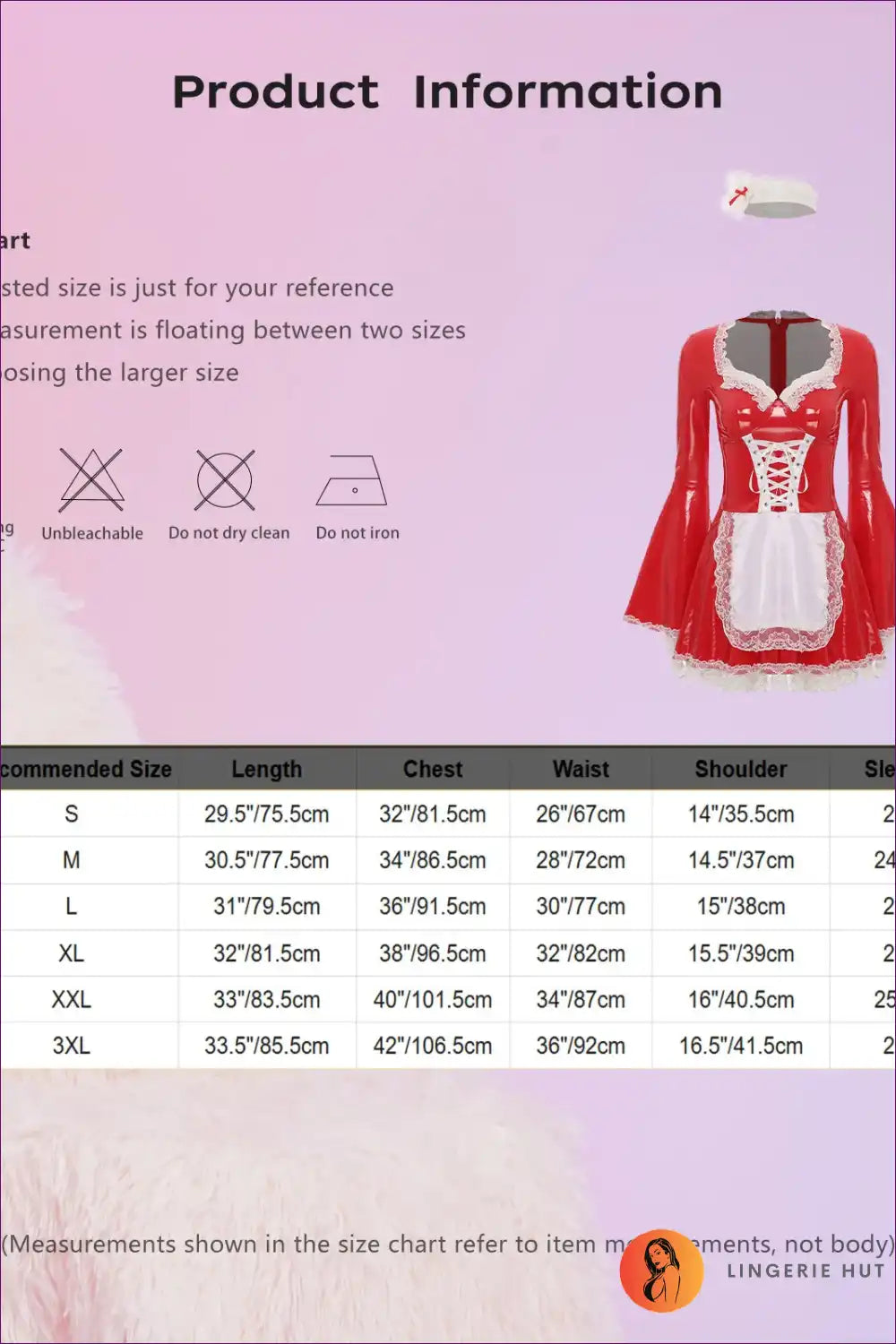 Long Sleeve Maid Costume with Lace-up Front - Cosplay Confidence for Boudoir, Clubwear, Costume, Evening