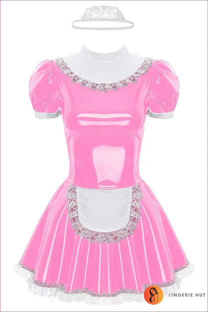 Long Sleeve Maid Costume with Lace-up Front - Cosplay Confidence for Boudoir, Clubwear, Costume, Evening