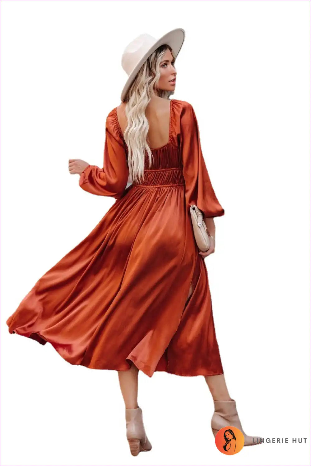Long-sleeve Midi Dress with Drawstring Waist - Autumn for Autumn, Casual, Dress, Dresses, Evening Wear
