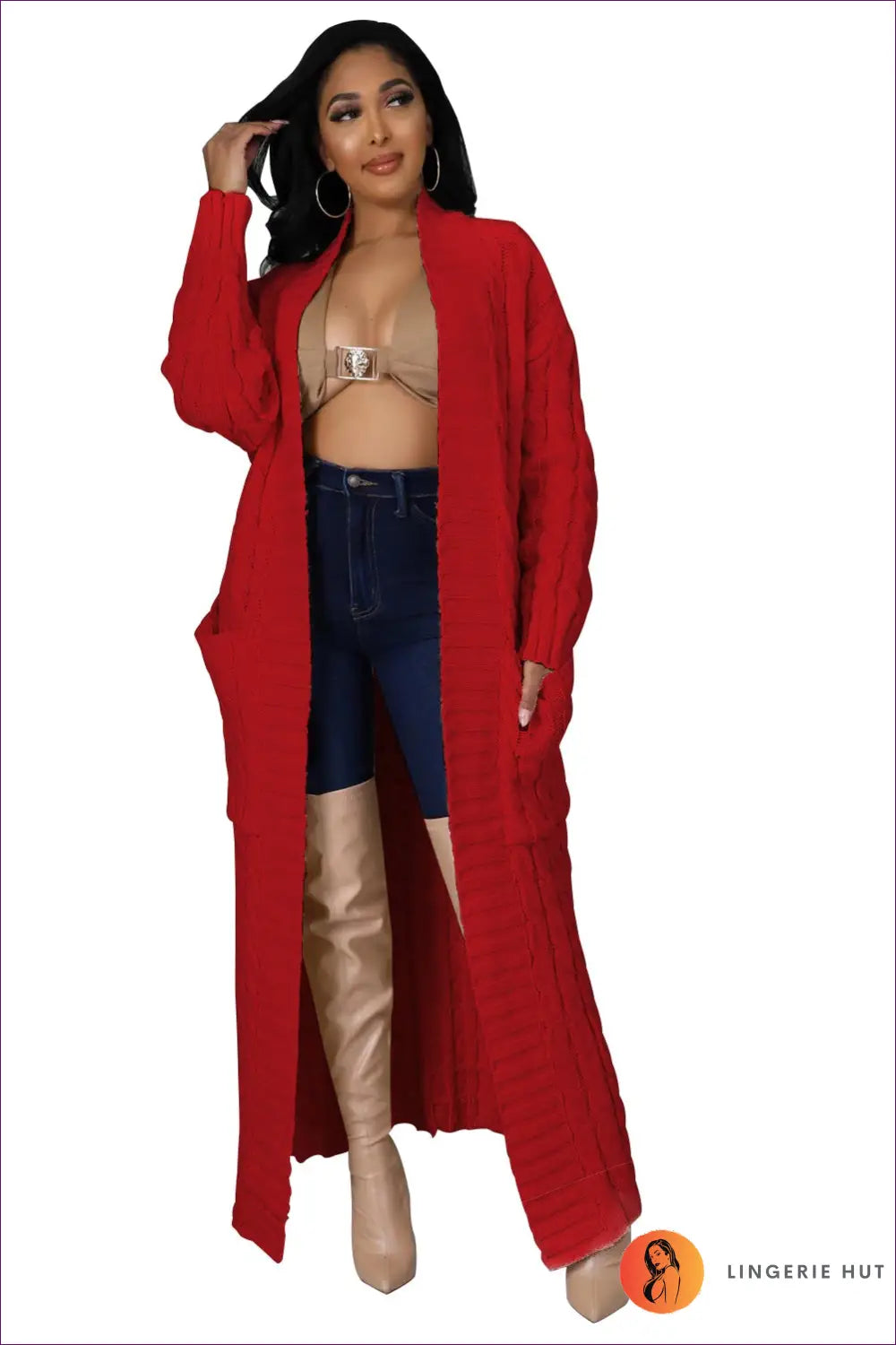 Long Sleeve Sweater - Effortless Autumn Comfort - s / Dark Red - Loungewear - Lingerie Hut - All Season • Autumn