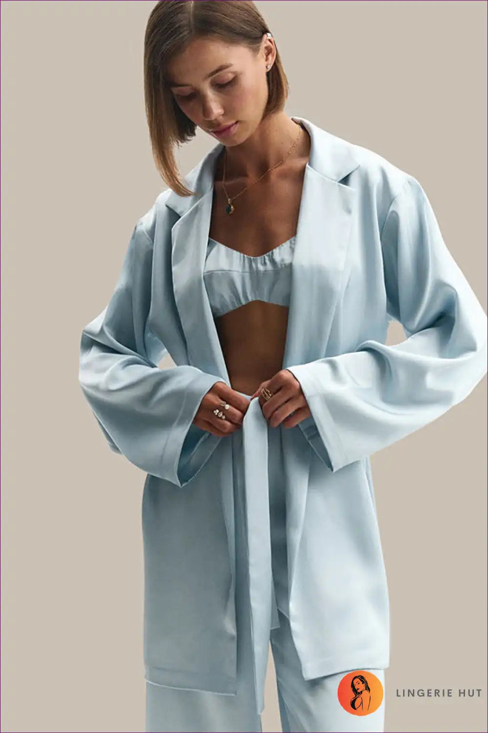 Lounge Set with Belted Robe - Sunday Morning Ritual for All Season, Casual, Glamour, just In, Loungewear