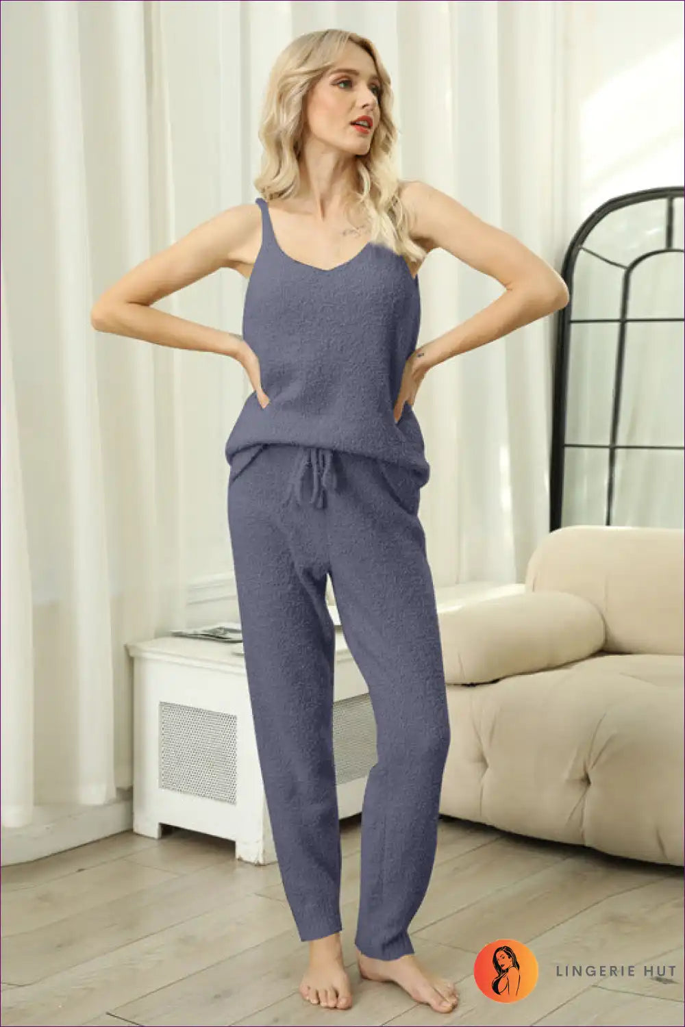 Lounge Set with Camisole Top - Luxe Comfort Zone for All Season, Casual, Everyday, just In, Loungewear