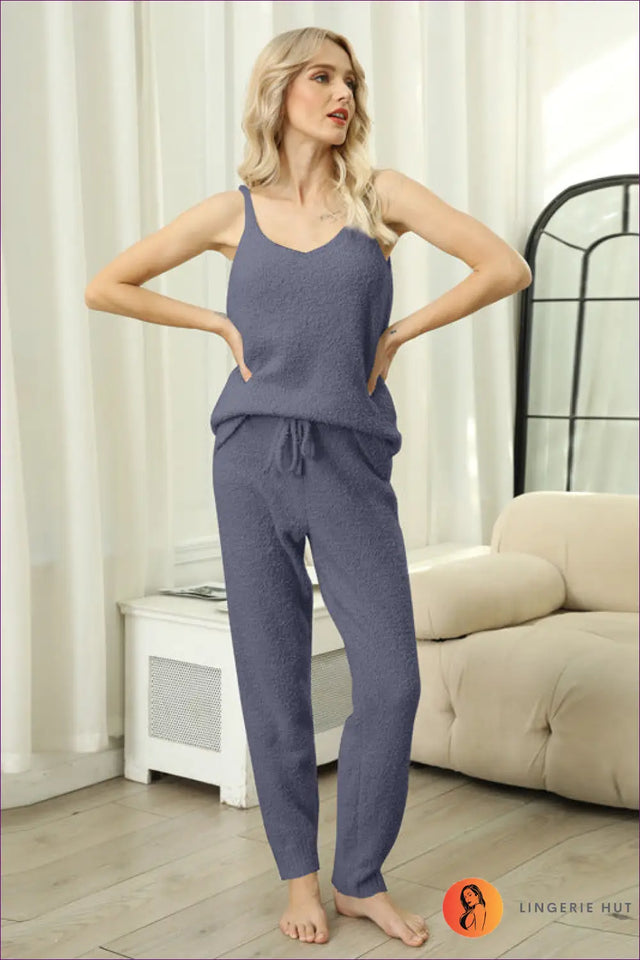 Loungewear Set with Camisole Top - Effortless Elegance at Home