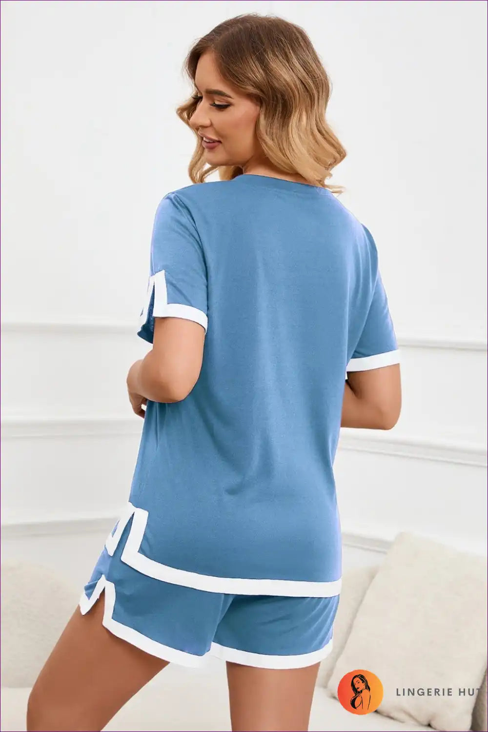 Lounge Set with Contrast Trim - Sunday Morning Ritual for All Season, Casual, co Ord, Cotton, Everyday