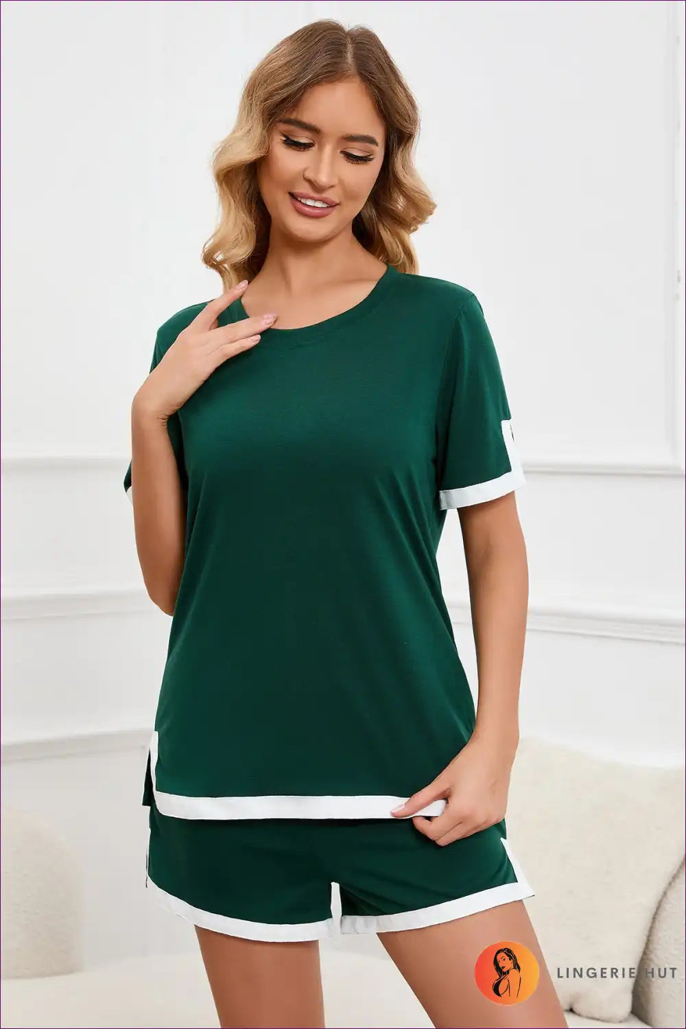 Lounge Set with Contrast Trim - Sunday Morning Ritual for All Season, Casual, co Ord, Cotton, Everyday