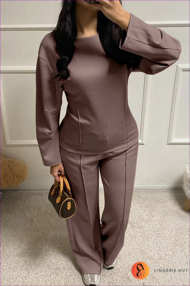 Burgundy Long Sleeve Loungewear Set