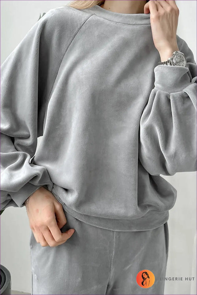 Loungewear Set with Oversized Top - Off-Duty Comfort