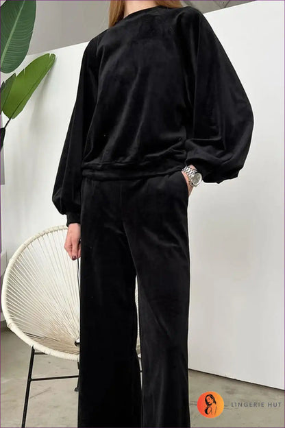 Lounge Set with Oversized Top - Cosy Weekend Vibes for All Season, Autumn, Casual, Cotton, Everyday