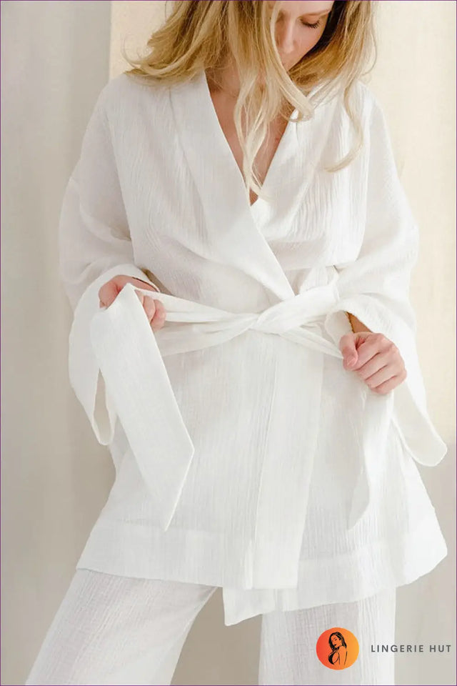 Lounge Set with Ribbed Cardigan - Effortless Elegance