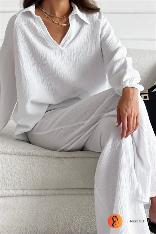 Lounge Set with Ribbed Texture - Sunday Morning Ritual